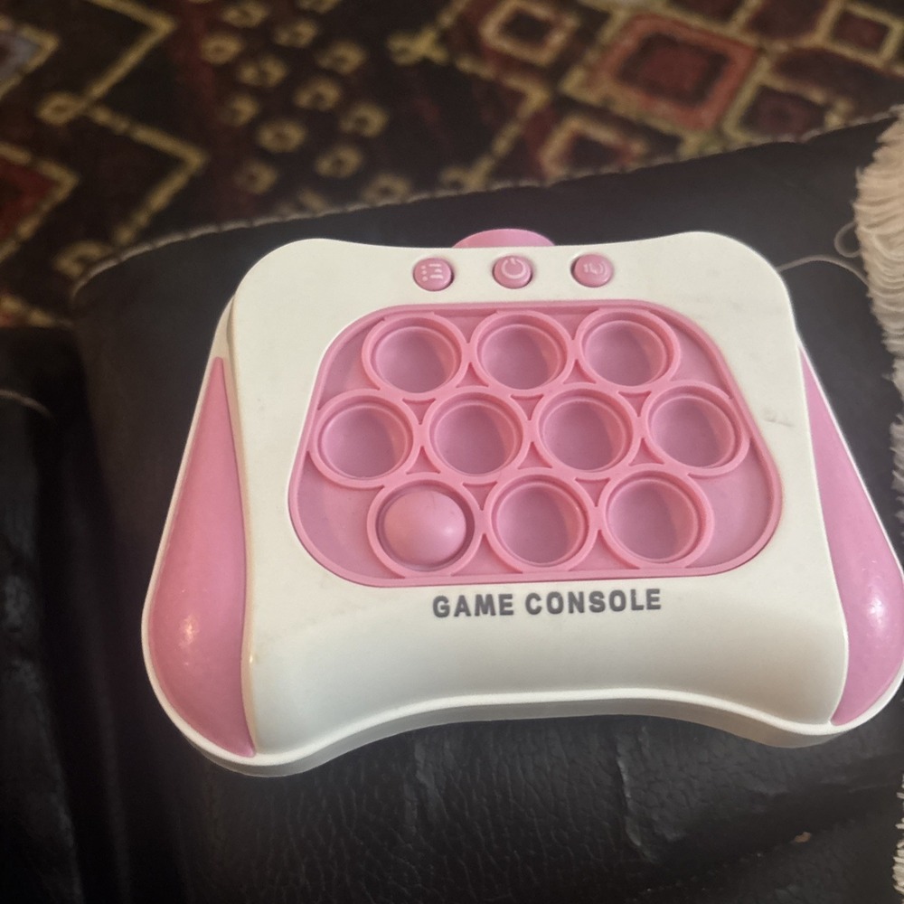Pink Pop It Game Console Fidget Toy Electronic Handheld Stress Relief Puzzle
